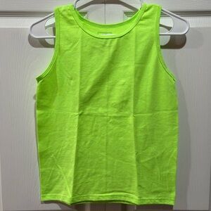 FRUIT OF THE LOOM Boy’s Neon Green Summer Tank Top Shirt - size M(8)